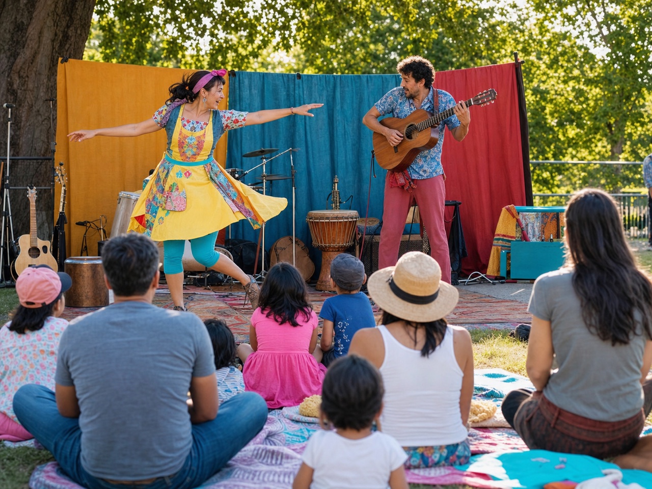 Children watching a family performance