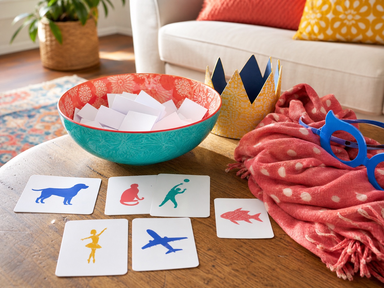 A cozy table arranged for a playful at-home activity